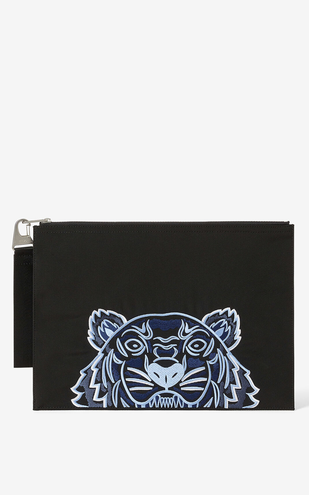 Kenzo Canvas Kampus Tiger Wallet Black For Mens 2618HAPUE